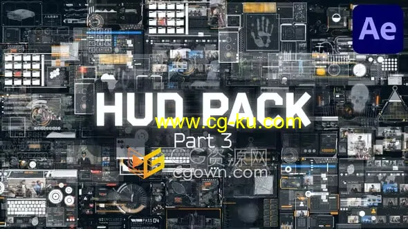 带音效18种3D模块化高科技元素HUD Pack- Part3免费下载AE模板的图片1