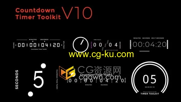 Countdown Timer Toolkit V10销售倒计时数字计时器工具包-PR倒数模板的图片1