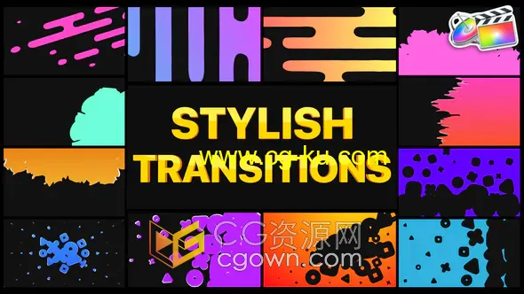 Stylish Transitions FCPX插件12种炫酷图形动画视频转场的图片1