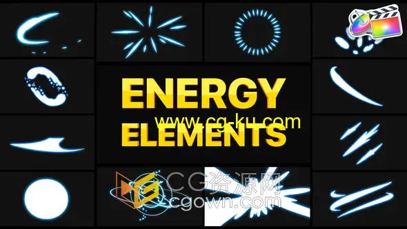 Energy Elements FCPX插件能量闪光图形动画元素与转场的图片1