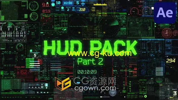 HUD元素包第2部分含54种高科技元素免费下载Part2-AE模板的图片1