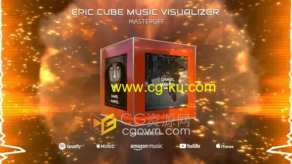 立方体音乐展示台3D声音可视化歌曲宣传Epic Cube Music Visualizer-AE模板的图片1