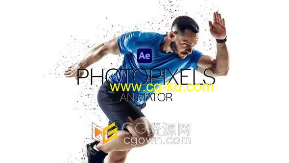 PhotoPixels Animator人物肖像3d照片像素粒子特效动态海报-AE模板的图片1