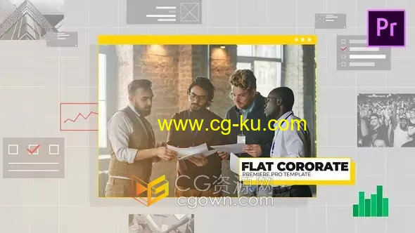 Flat Corporate 4K商务会议视频展示企业宣传片-PR模板的图片1