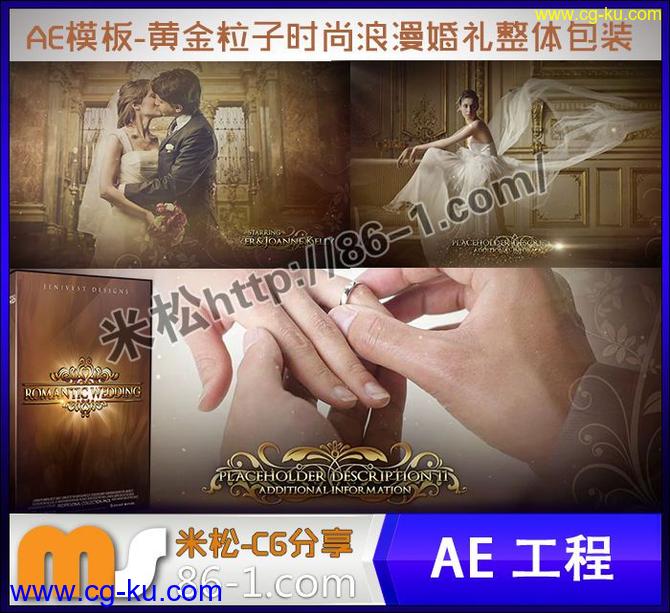 AE模板-黄金粒子时尚浪漫婚礼整体包装-让您有个与众不同婚礼视频的图片1