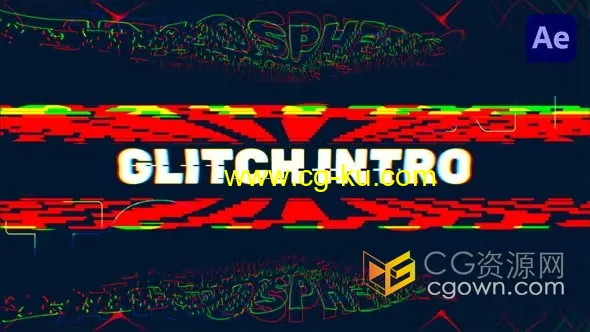 创意图像RGB拆分色差效果故障文本动画Glitch Intro-AE片头模板的图片1