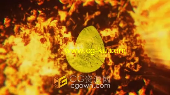 黄金火焰燃烧烈火电影大片标志标题动画-AE模板的图片1