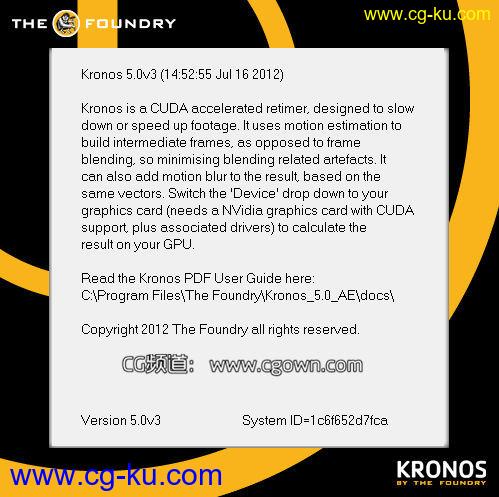 AE重定时 运动模糊插件The Foundry Kronos 5.0v4 – Win64 注册 【更新至2013.12.11】的图片1