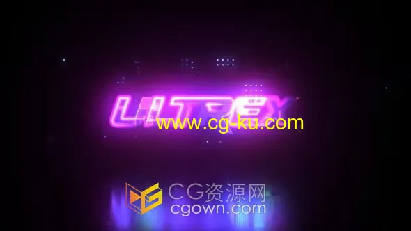 AE模板-4K故障霓虹灯标志动画Glitch Neon Logo Intro的图片1