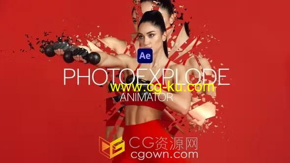 AE模板-PhotoExplode Animator人物肖像3D照片爆炸分解碎裂粒子特效动态海报的图片1