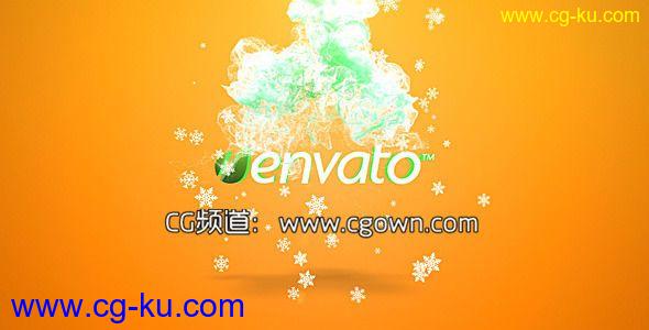 圣诞水花流体标志演绎片头Videohive Christmas Fluid Opener AE模板的图片1