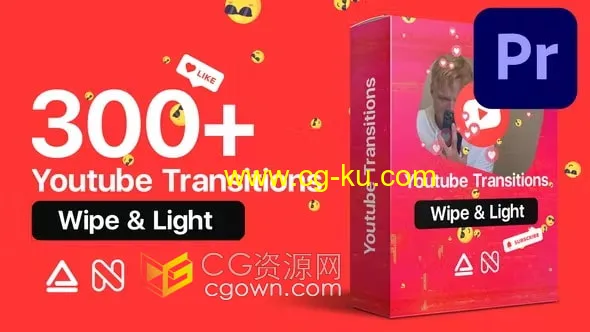 PR转场模板故障光效特效过渡媒体视频转场预设Light Wipes Transitions的图片1