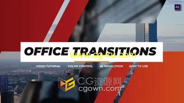 AE视频过渡模板-Office办公室介绍商业宣传片图形转场效果的图片1