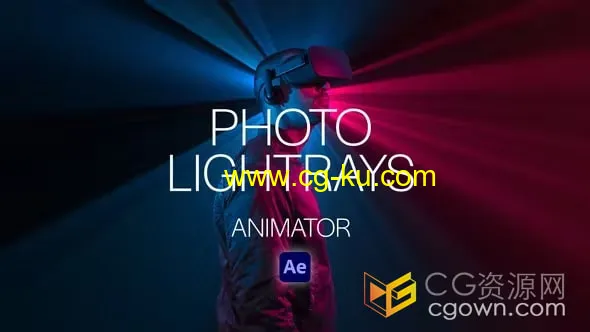 AE模板-Photo LightRays Animator 灯光射线背景3D照片动画的图片1