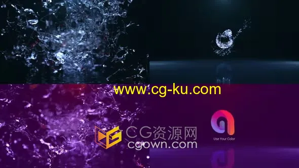 AE模板-大气清晰干净液态水标志动画Liquid Water Logo的图片1