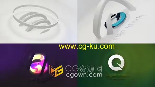 AE模板-圆形抽象3D标志动画Circular Abstract 3D Logo Reveal的图片1