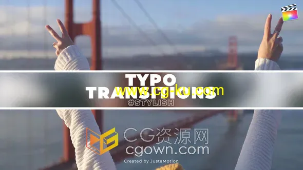 Typo Transitions FCPX插件6组带有文字标题动画视频转场过渡的图片1