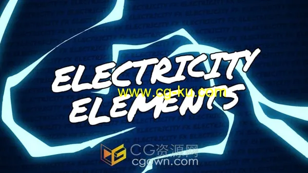 Electricity Elements AE模板24组能量闪电闪光MG图形动画元素的图片1