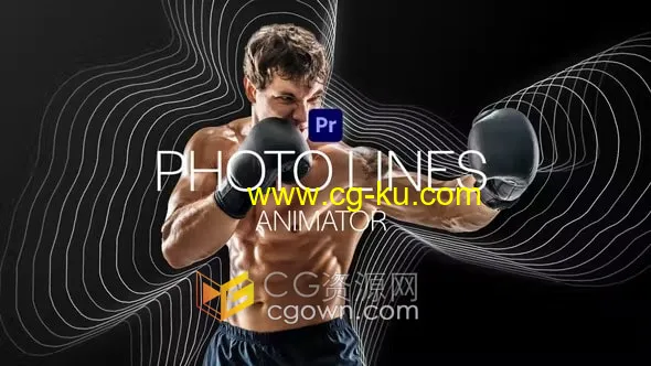 PhotoLines Animator人物照片边缘线条发光视觉特效动画PR模板的图片1