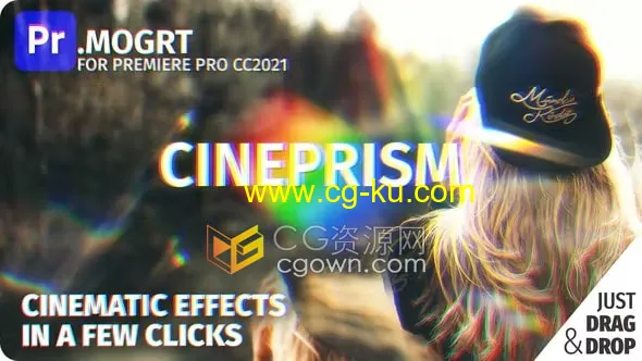 CINEPRISM电影光效棱镜彩虹射线光谱效果叠加PR模板的图片1