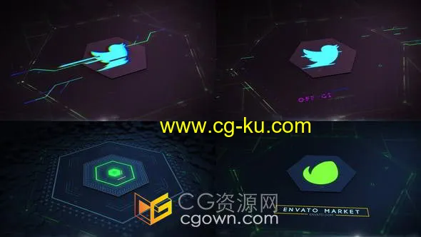 高科技整洁空间商务企业电视LOGO标志动画AE模板的图片1