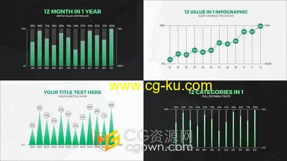 商务数据分析公司信息图表会议介绍现代AE模板的图片1