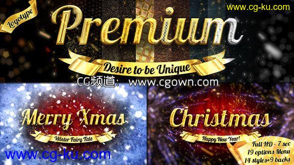 圣诞豪华标志演绎片头Videohive Christmas Luxury Logo over 30 Variations AE模板的图片1