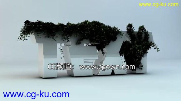 C4D使用IvyGrower插件给文本添加叶子教程的图片1