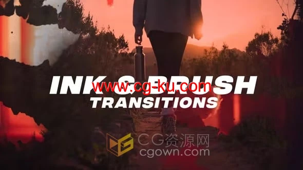 Ink&Brush Transitions AE模板40种墨水画笔过渡视频转场的图片1