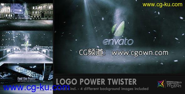 龙卷风暴标志演绎Videohive Logo Power Twister AE模板的图片1