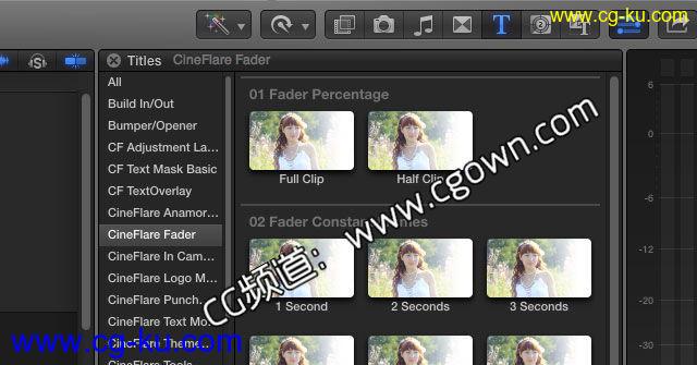 FCPX多种闪白特效转场插件 Cineflare Fader Final Cut Pro X的图片1