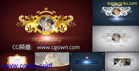 皇家婚礼复古典雅相册VideoHive Royal Wedding Vintage Elegant Pack AE模板的图片1