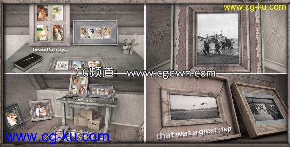 老旧相框相册视频Videohive Old Photo Frames AE模板的图片1