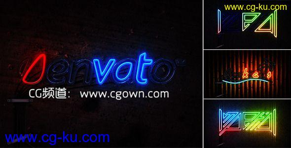 鸡尾酒&霓虹灯LOGO演绎Videohive Neon Light AE模板的图片1