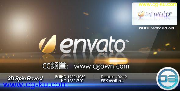 三维标志旋转片头演绎Videohive 3D Spin Reveal AE模板的图片1