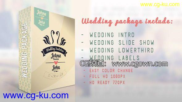 美丽的婚纱包 婚宴套餐Videohive Wedding Package AE模板的图片1