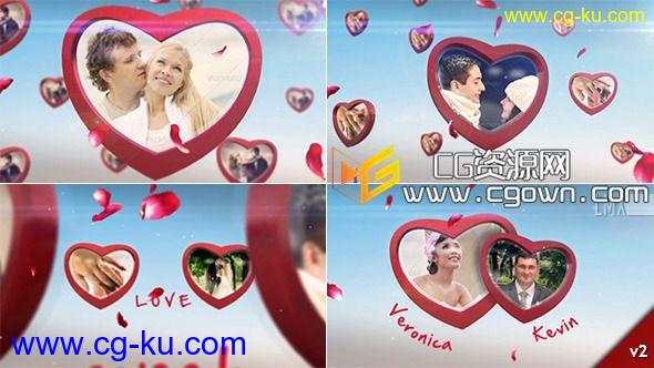 心型框架画廊Videohive Heart Frame Gallery AE模板的图片1