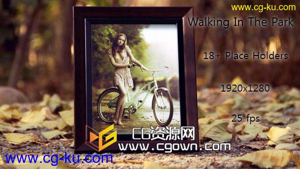 公园主题相册-轻松愉快Videohive Walking In The Park AE模板的图片1