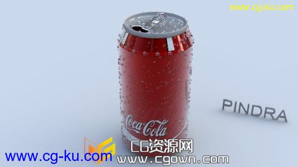 C4D模型-Coca cola can可口可乐罐3D模型+带材质贴图的图片1